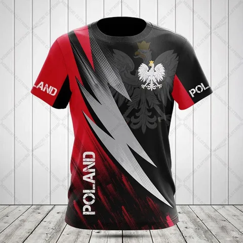 Мужская футболка с принтом польского флага