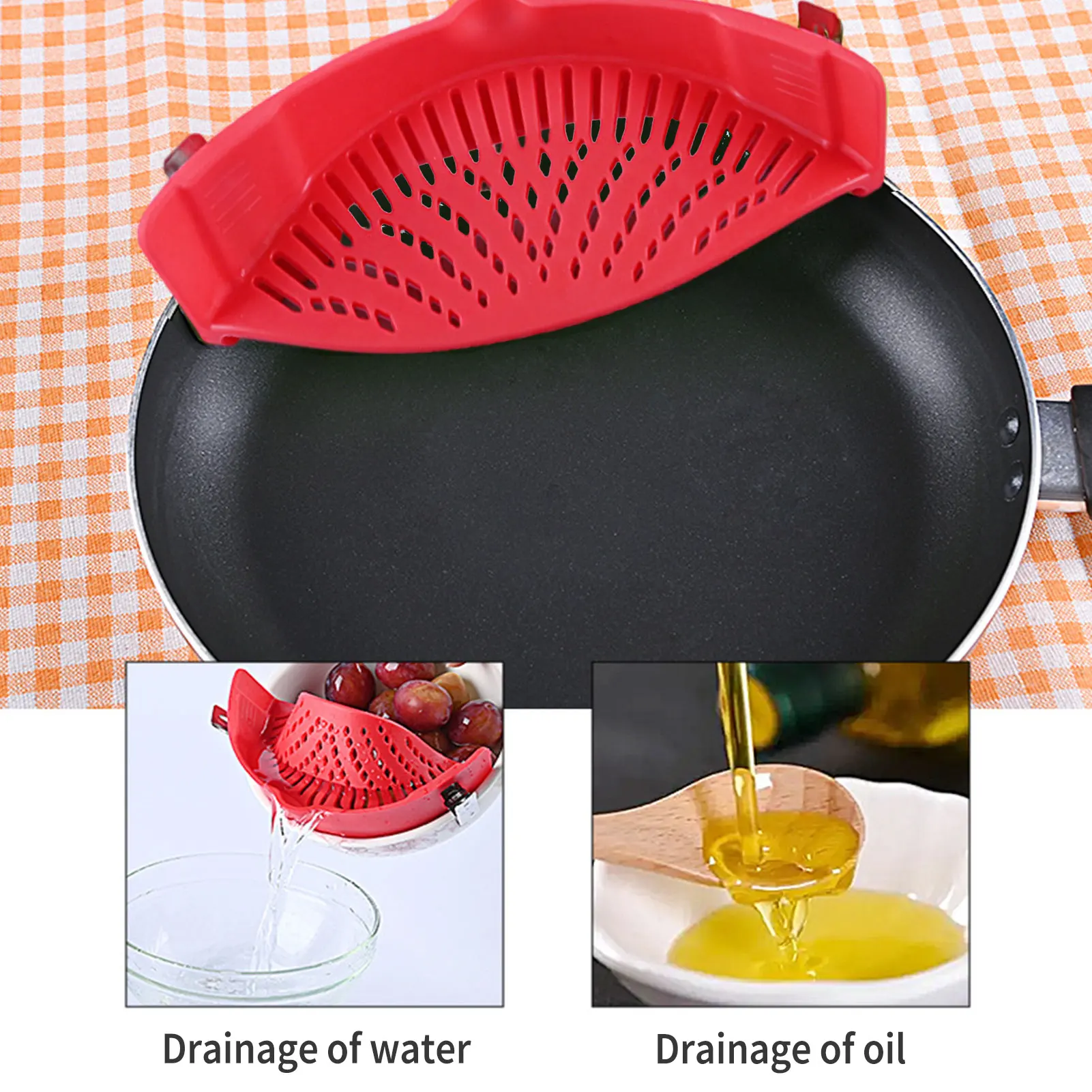 

Регулируемый силиконовый зажим на сетке, универсальная защелка на фотографиях, для макаронных изделий, мяса, овощей, Кухонное ситечко, подх...