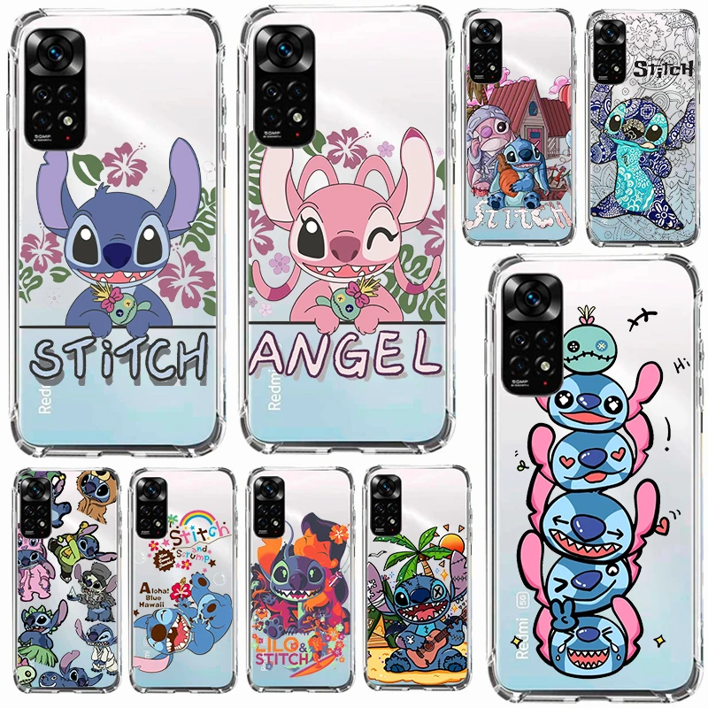 

Stitch Lilo Angel Cute For Xiaomi Redmi Note 12 11 11T 10 9 8 7 6 5 4 Pro 5G 4G Silicone Soft TPU Transparent Phone Case Fundas