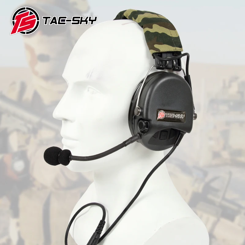 TS TAC-SKY TCIHEADSET LIBERATOR II Silicone Earmuffs Version Hunting Shooting Noise Cancelling Pickup Headphones-BK