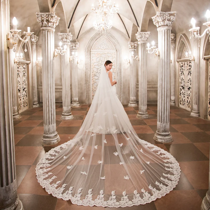 

Headdress Bridal Master Wedding Dress Long Lace Tail Wedding Headdress Wedding Studio Shoot Super Fairy White Premium Hair Acces