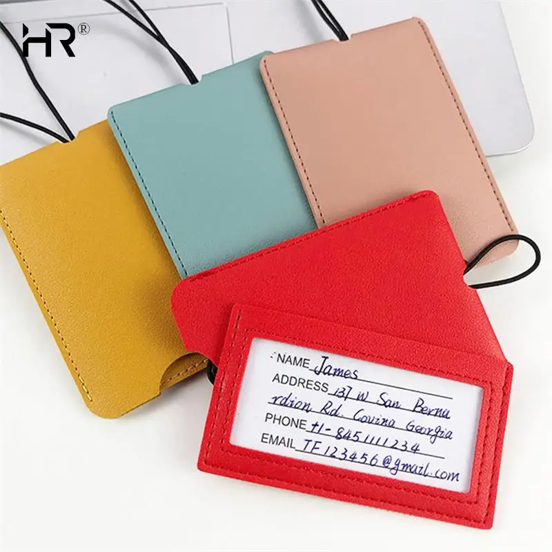 

Creative Double Layer Drawing Travel Accessories Luggage Tag PU Suitcase ID Addres Holder Baggage Boarding Tag Portable Label