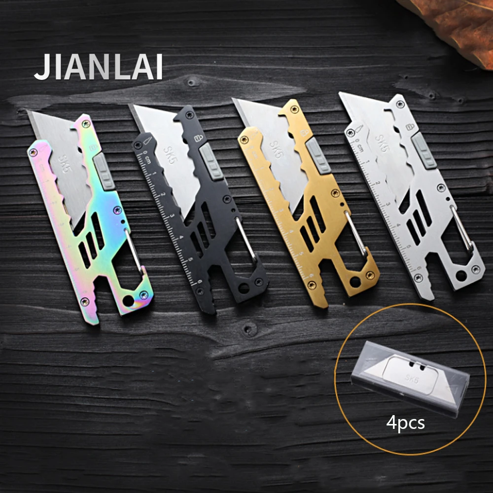 

NEW Multifunctional EDC Outdoor Survival Utility Knife Handle SK5 Blade Cutter Portable Multi Functional Tools 4 Blades Free