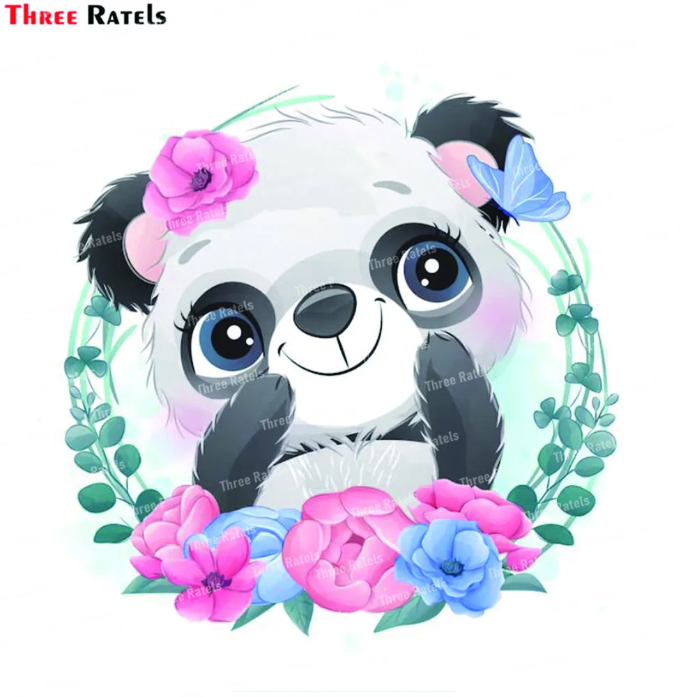 

Три Ratels K711 милый маленький портрет панды с цветочным самоклеящимся домашним декором художественные переводки для детей украшение детской ...