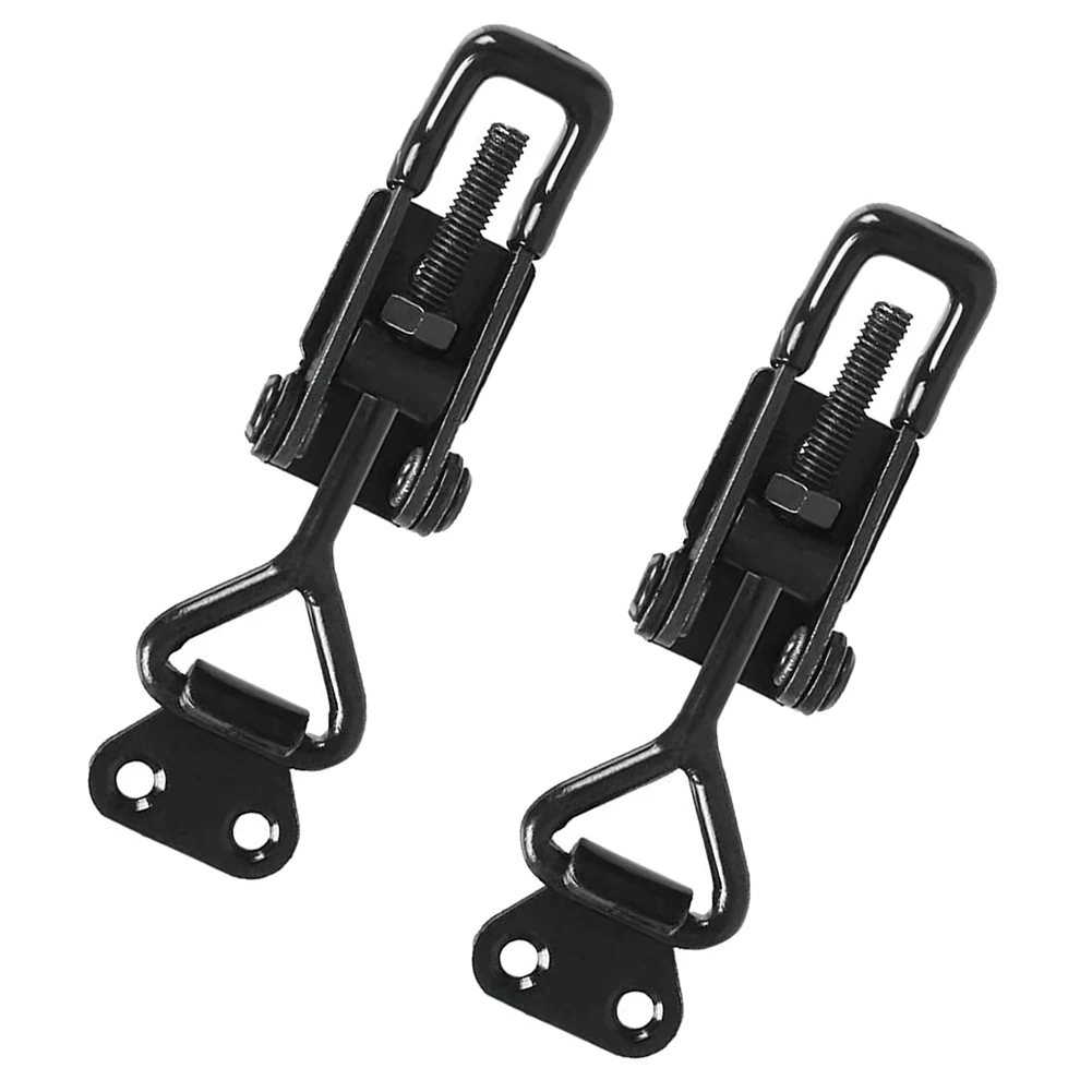 

2PCS Toggle Clamp GH-4001 Black Adjustable Toggle Clamp Steel Hasp Catch Clip Quick Fixture 220lbs Vises Door Lock Tools