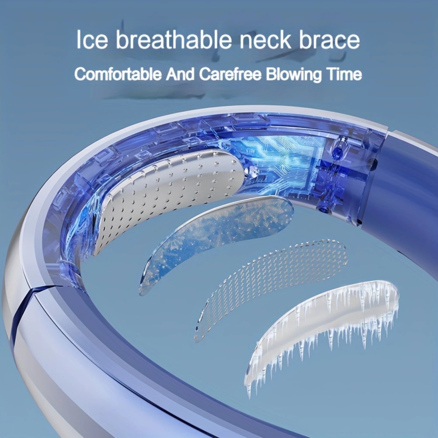 Безлопастной шейный вентилятор с перезаряжаемым USB — легкий портативный без