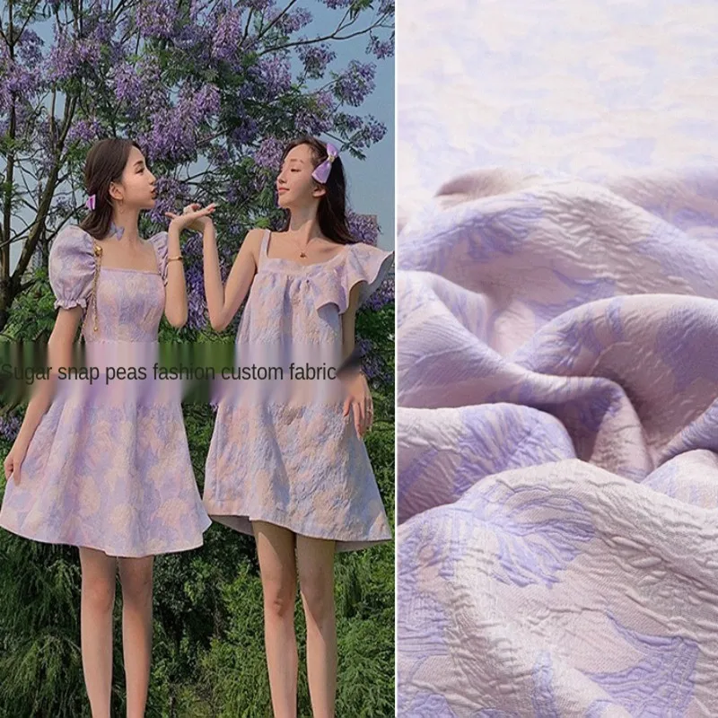 

Europe and America spring summer autumn three-dimensional relief leaf jacquard dress windbreaker coat fabric dark weave brocade