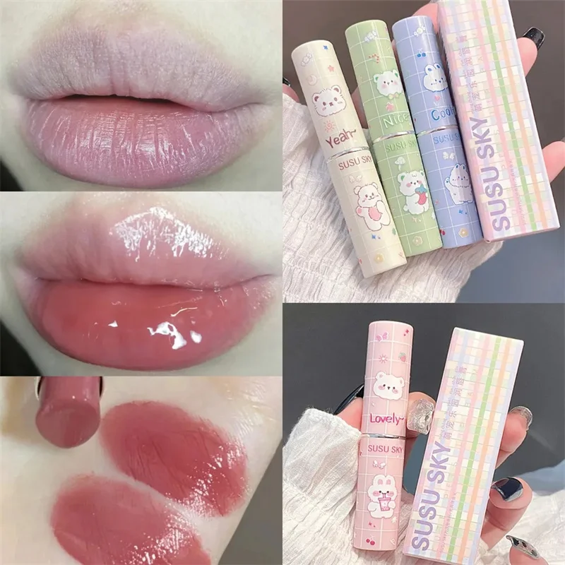 6 Colors Colored Lip Balm Moisturizing Lip Gloss Jelly Tinted Lip Balm Red Lipstick Repairing Lips Care Sexy Lip Tinted Cosmetic