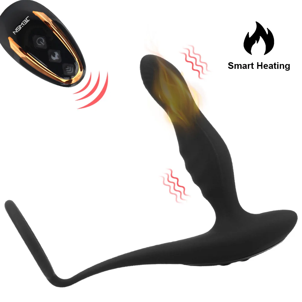 

Heated Dildo Prostate Massager Male Masturbation Sex Toys For Men Gay Women Silicone Anal Vibrator Butt Plug 10 Modes