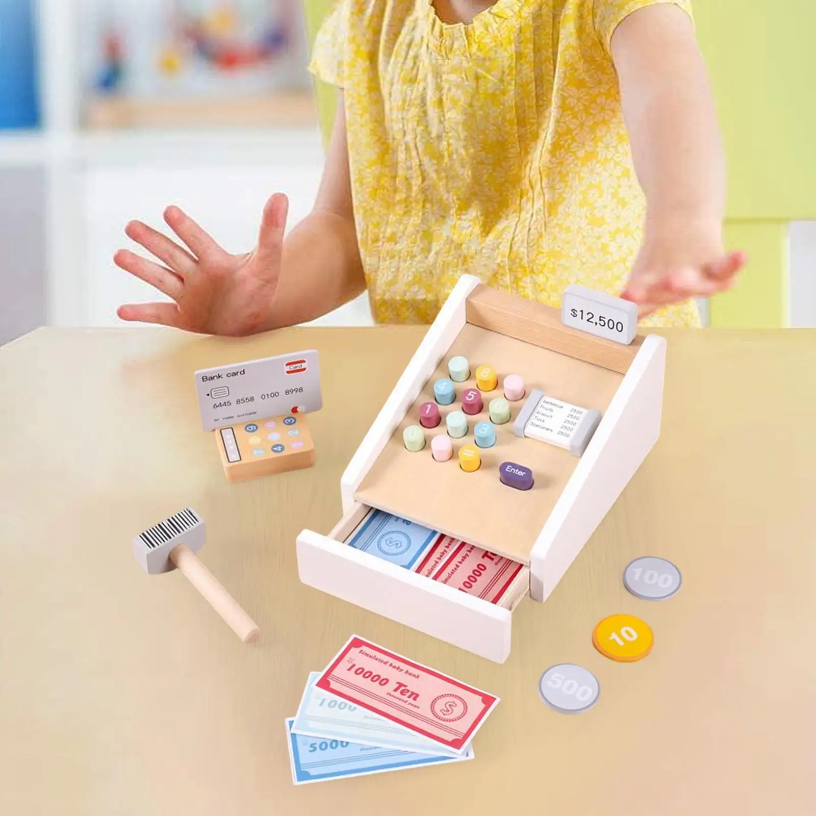 

Simulation Cash Register Role Play Toy with Accessories for Grocery Store