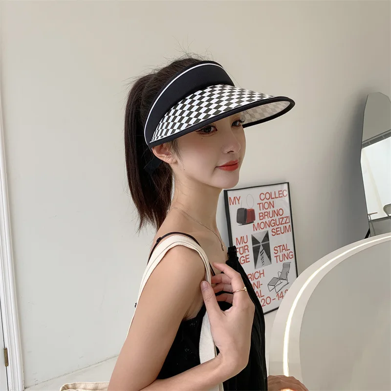 

S155 New Fashion Brand Sports Sun Hats Women Hat Men's Cap Adjustable Cotton Visor UV Protection Top Empty Tennis Golf Sunscreen