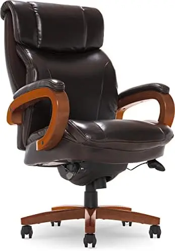 

Big and Tall Executive Office Chair with AIR Technology, High Back Ergonomic Lumbar Support, Bonded Leather, Brown