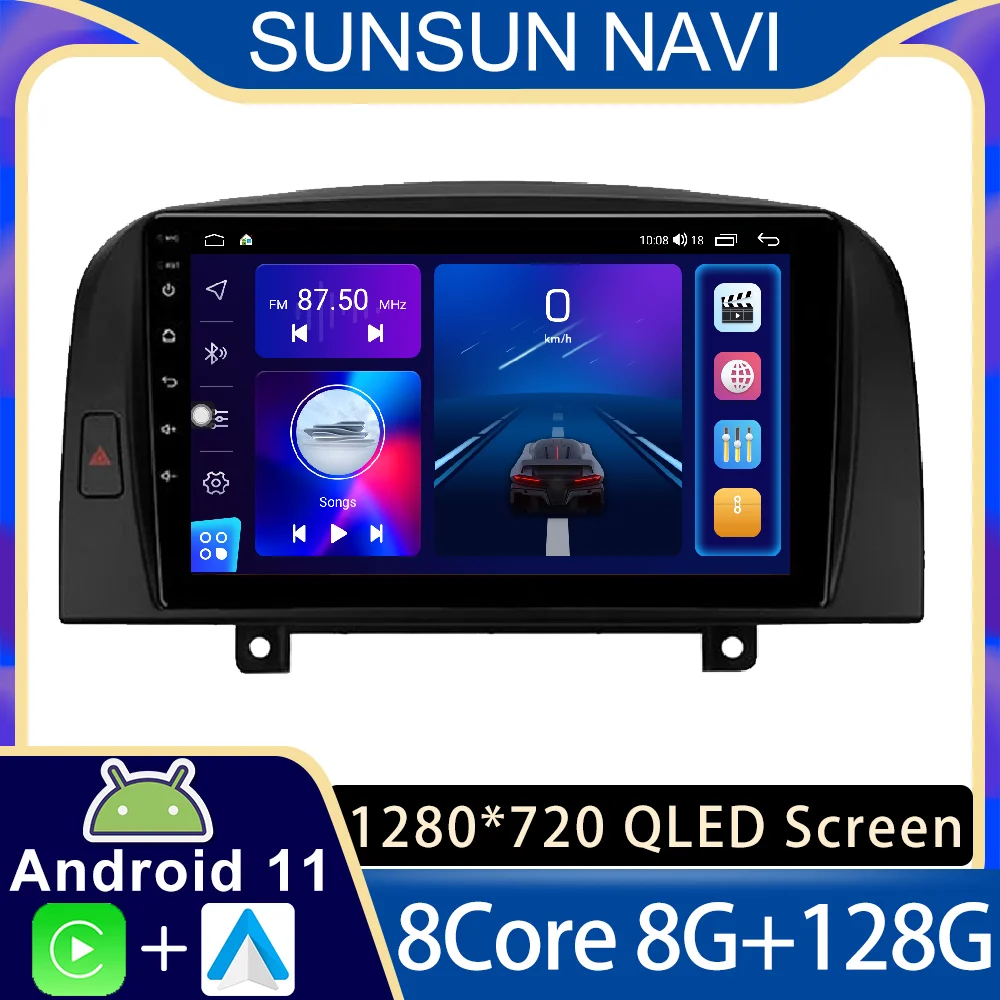 

Android 11 для Hyundai Sonata NF 2004-2008, автомобильное радио, стерео, мультимедийный видеоплеер, навигация GPS, беспроводной Carplay RDS