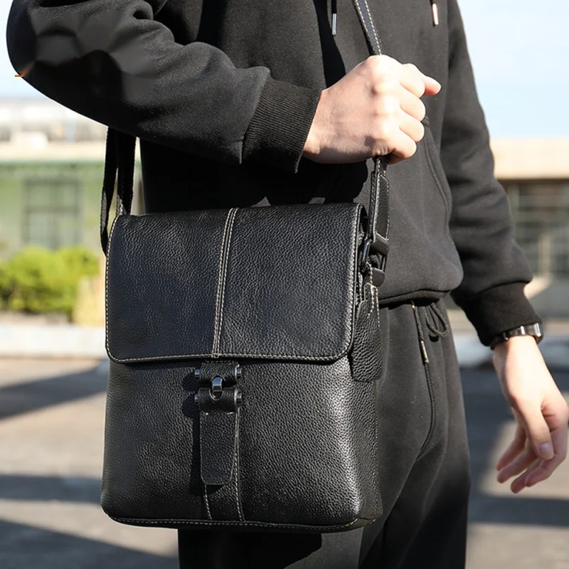 

Сумка кросс-боди мужская из натуральной коровьей кожи, повседневный роскошный саквояж на плечо для телефона, модная сумочка в винтажном стиле