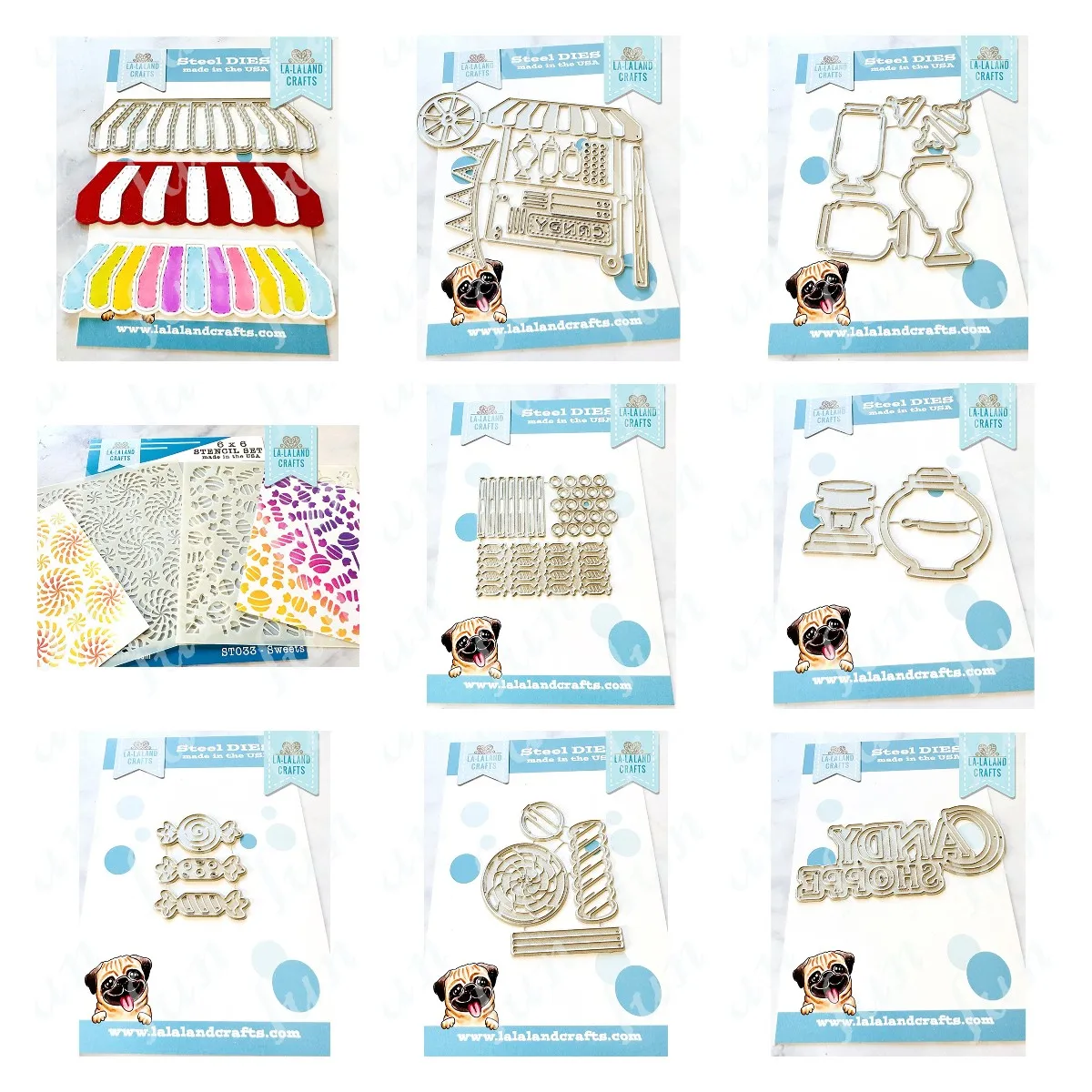 

Sweets Stencil Set Candy Cart Metal Cutting Dies and Layering Stencils for DIY Scrapbooking Album Paper Card Embossing Die Cuts