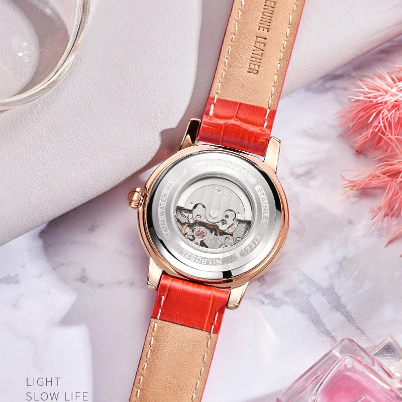 Carnival Brand Luxury Wrist Watch Fashion Leather Strap Automatic Mechanical Wristwatch Waterproof for Women Reloj Mujer 2023 enlarge