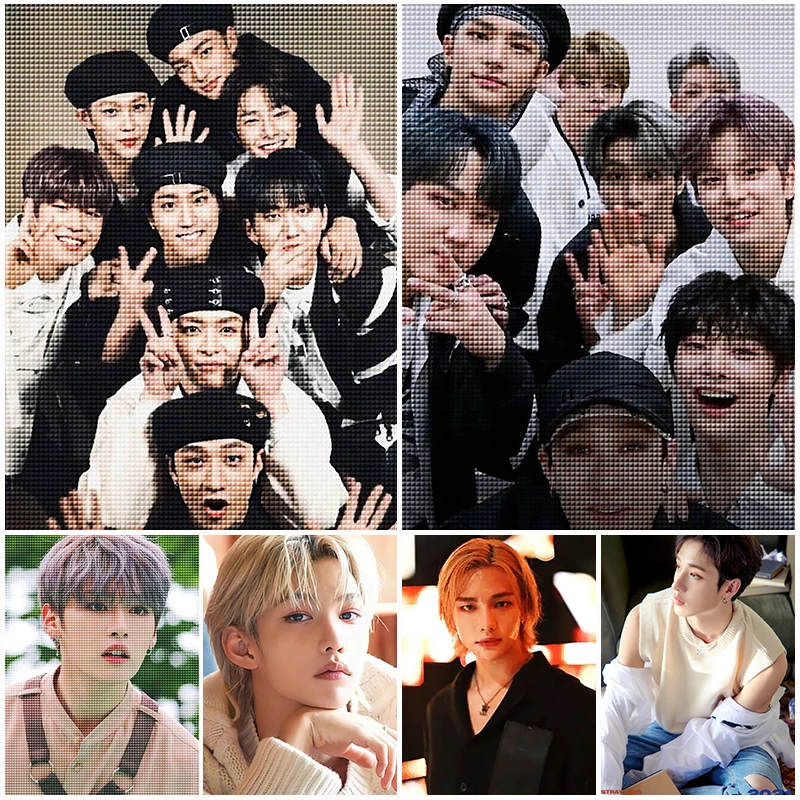 

Набор для алмазной вышивки «Kpop», картина 5D «сделай сам» в Корейском стиле, мозаика для детей, полная вышивка крестиком, домашний декор, подарок