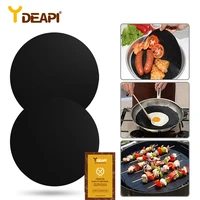 ydeapi bbq mat reuseable non stick pan fry liner sheet cooking oil sheet pad kitchen pads baking mats kitchen party favor 24cm