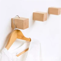 natural wood clothes hanger wall mounted sundries handbag hat scarf hook decorative key holder bathroom storage rack