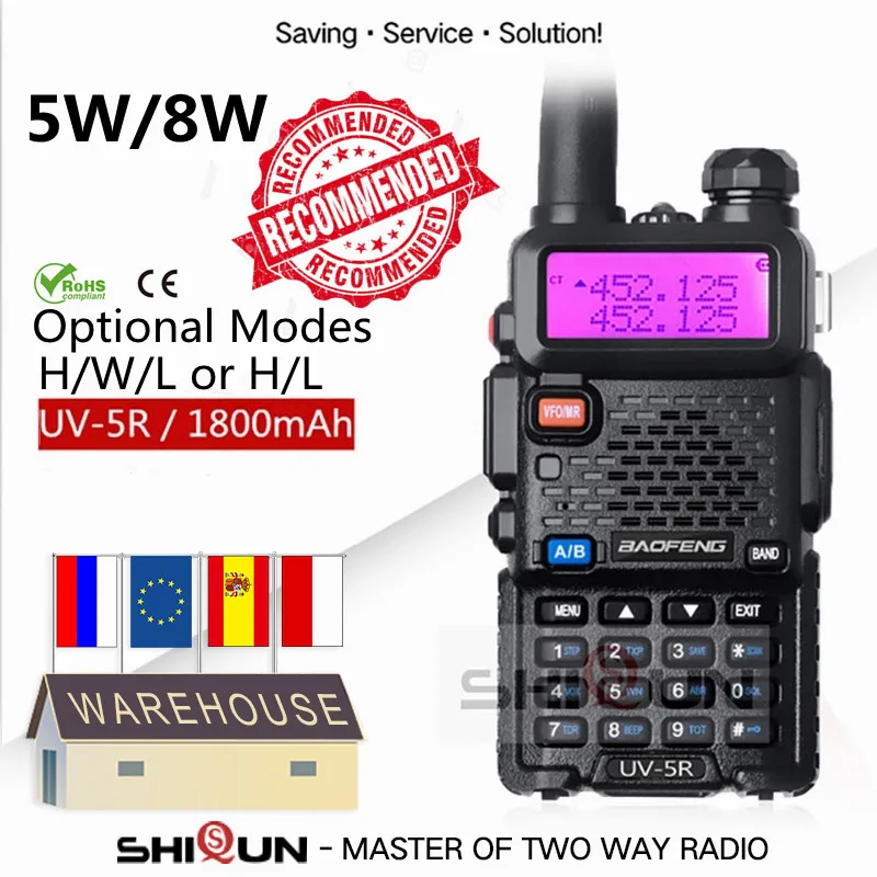 Портативная рация Baofeng Dmr Ham Radio 5 Вт 8 10 км UV 5R портативная для охоты CB радио UV5R |