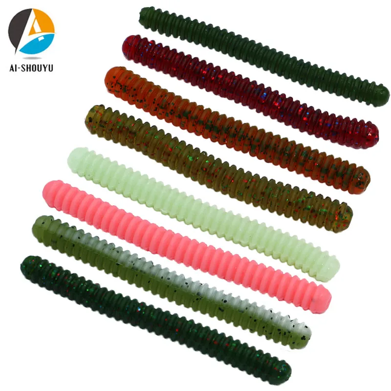 

AI-SHOUYU 5pcs Fishing Lures earthworm 100mm 6g Soft Lure Baits Silicone Artificial Swim Quality Carp Artificial Bait Tackle