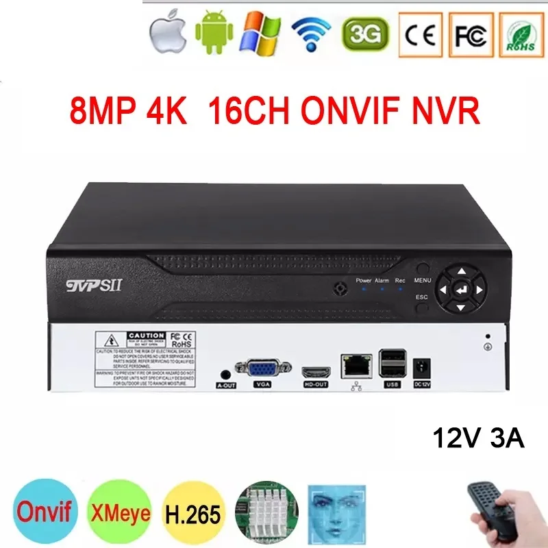 

2023 Audio Face Detection Surveillance Video Recorder 8MP 4K 32CH 32 Channel 16CH H.265+ Onvif WIFI CCTV DVR NVR System