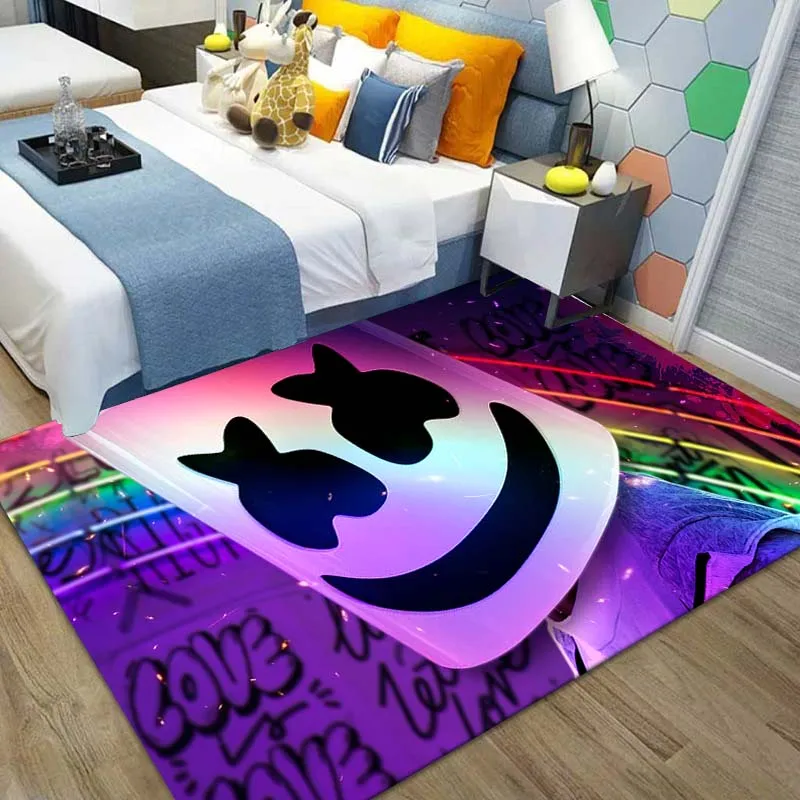 

15 Sizes Marshmello DJ Music Carpet Anti-skid Large Carpet Washable Interior Decor Carpet Living Room Rug for Bedroom Kids Room