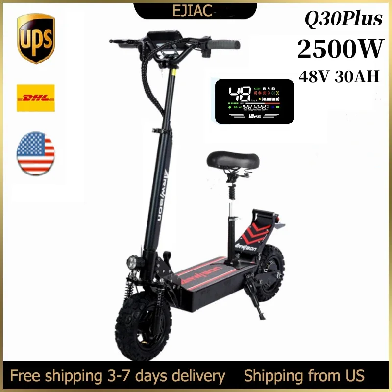 

2500W Powerful Electric Scooter Adult 48V 30AH Battery Long Endurance Scooter 60KM/H Max Speed 11Inch Off-Road Folding E Scooter