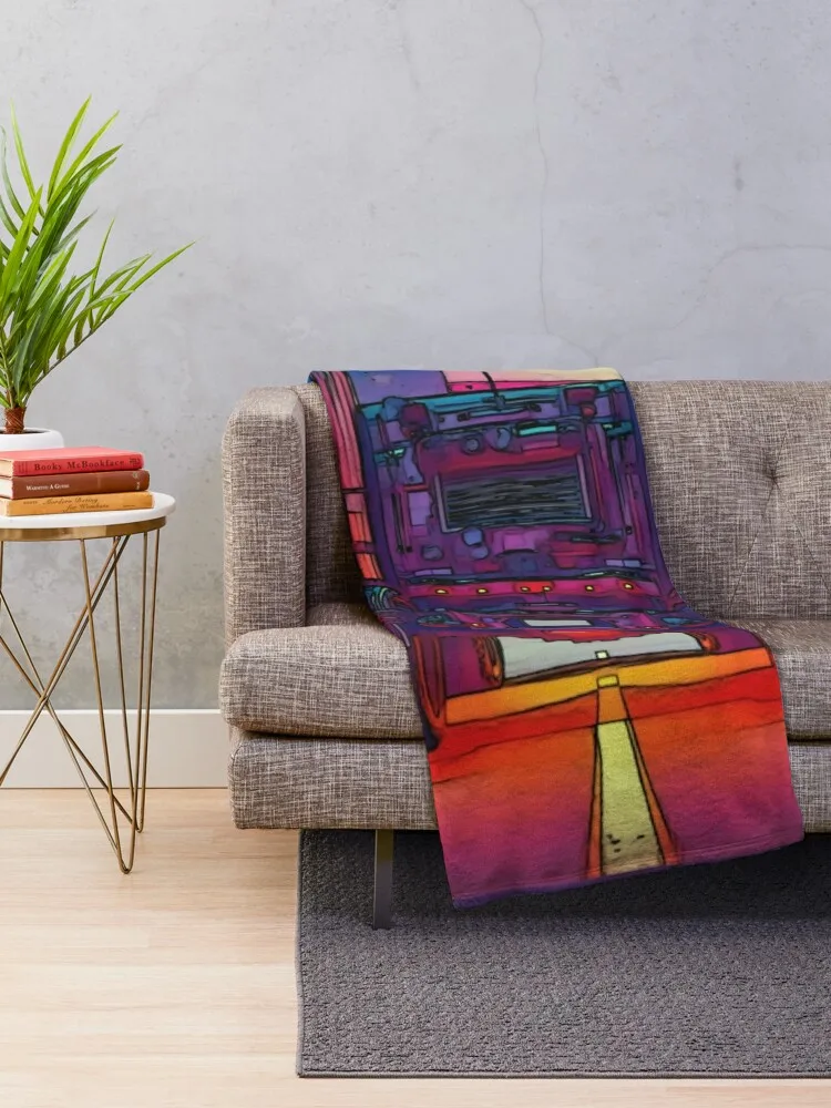 Custom Semi-Truck Fine Art Painting Throw Blanket Furrys Travel Blankets
