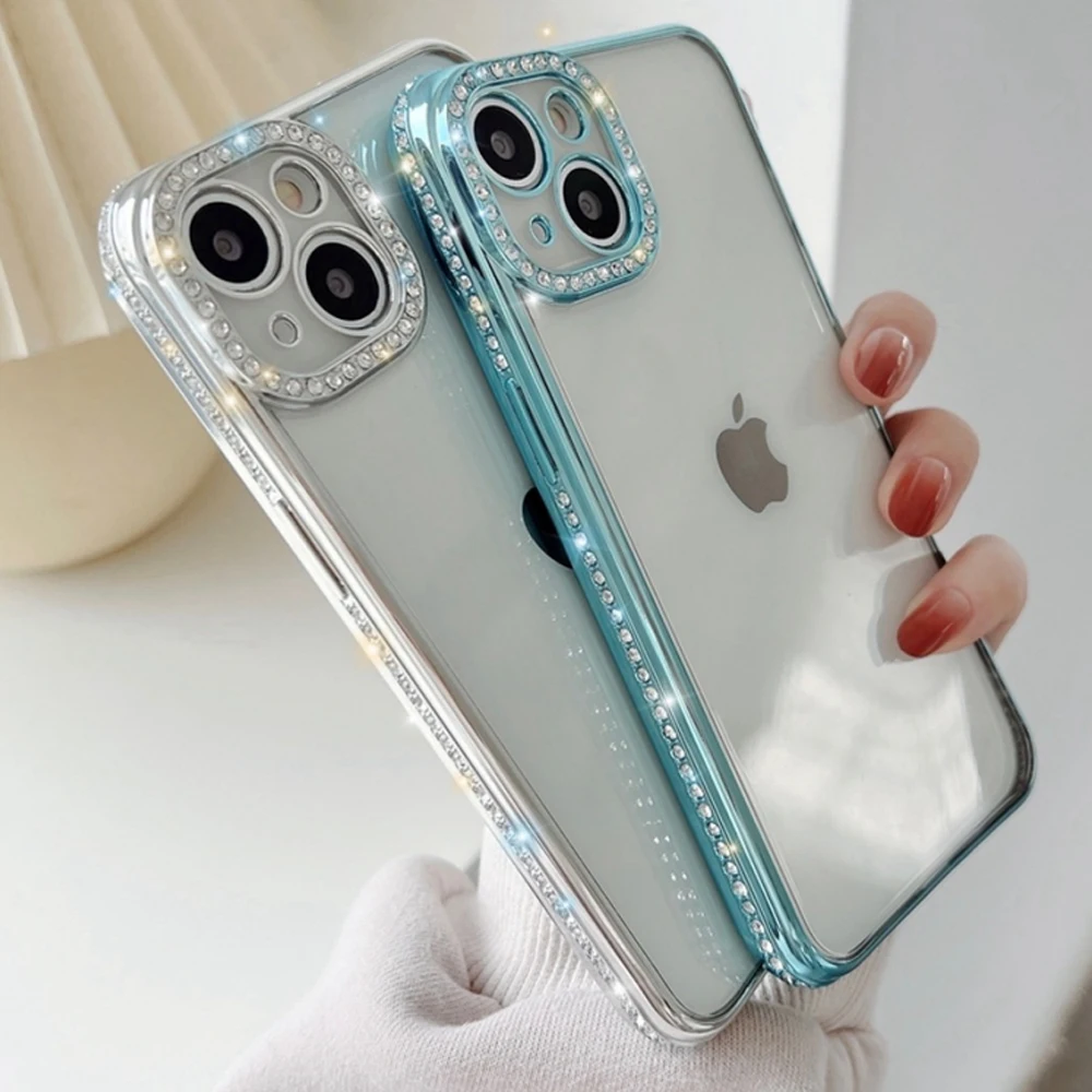 

Luxury Diamond Plaitng Case for iPhone 12 Pro Max Glitter Camera Protection Phone Cover for iPhone 13 Pro Max 11 Xs Xr 7 8 Plus