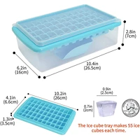 silicone ice mold 55 grid ice tray with lid 2 in 1 ice cube tray mould box maker bar kitchen accessories utensils home gadgets
