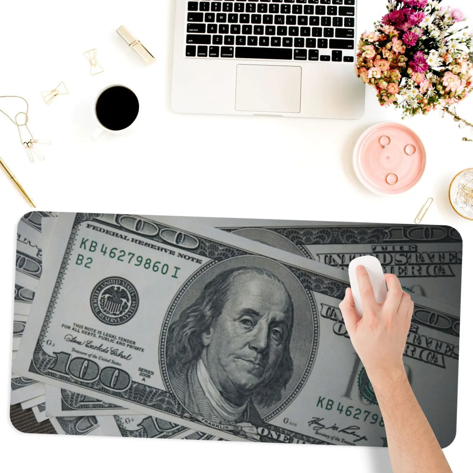 

Hot Sale Dollar Stamp Mouse Pad Organizer Non-slip Gaming Mouse Pad Desk Home Decor Laptop Mouse Mat Office Desk Accessories Set