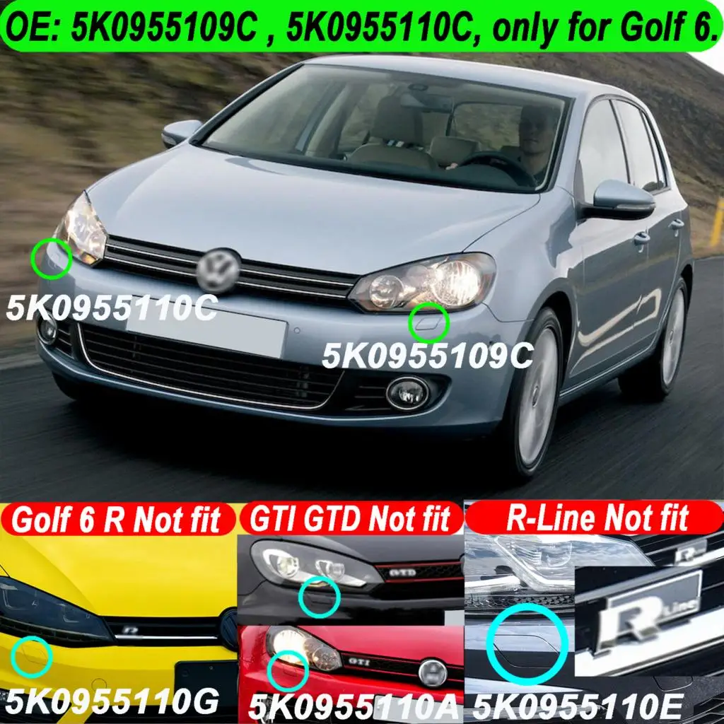 Колпачки для омывателя передних фар автомобиля VW Golf MK6 VI Jetta 2008 2009 2010 2011 2012 5K0955109C