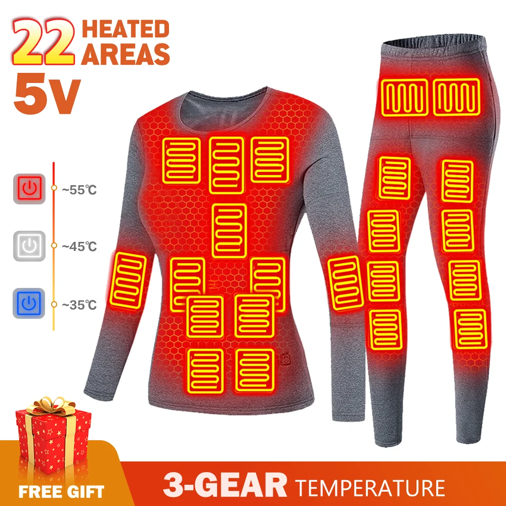 

Женское нижнее белье с подогревом, теплое нижнее белье, куртка, мотоциклетная куртка, одежда с электрическим подогревом USB, флисовые Термока...