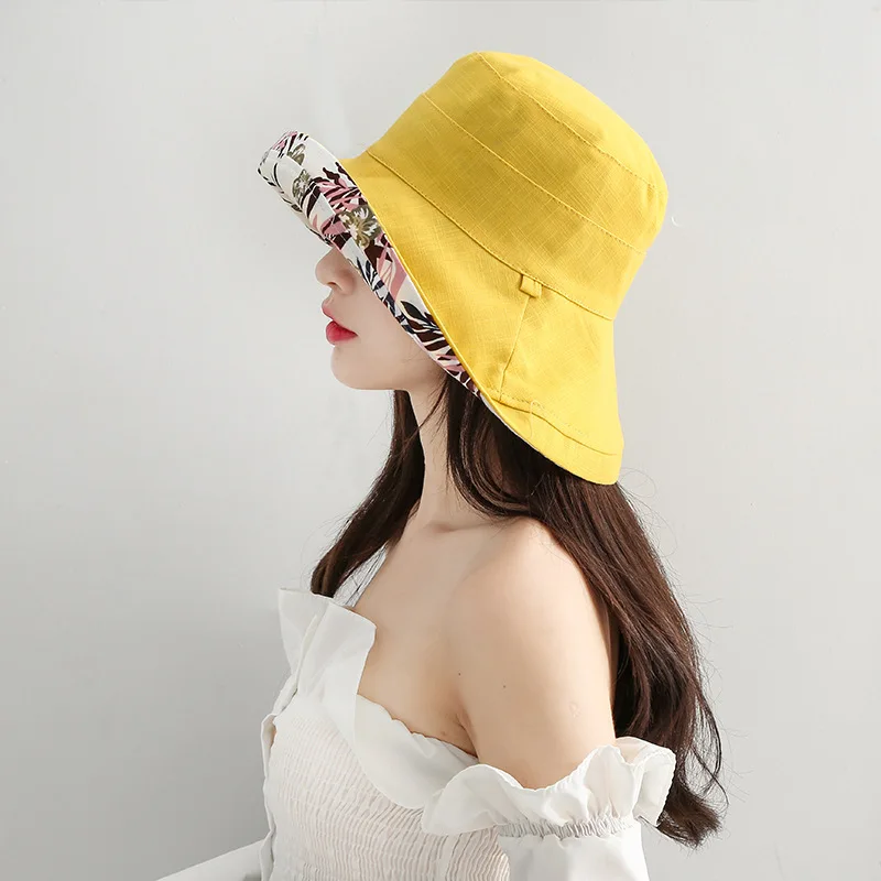 

Summer Korean Version Men's and Women's Double-sided Printing Fisherman Hat Outdoor Windproof Sun Hat