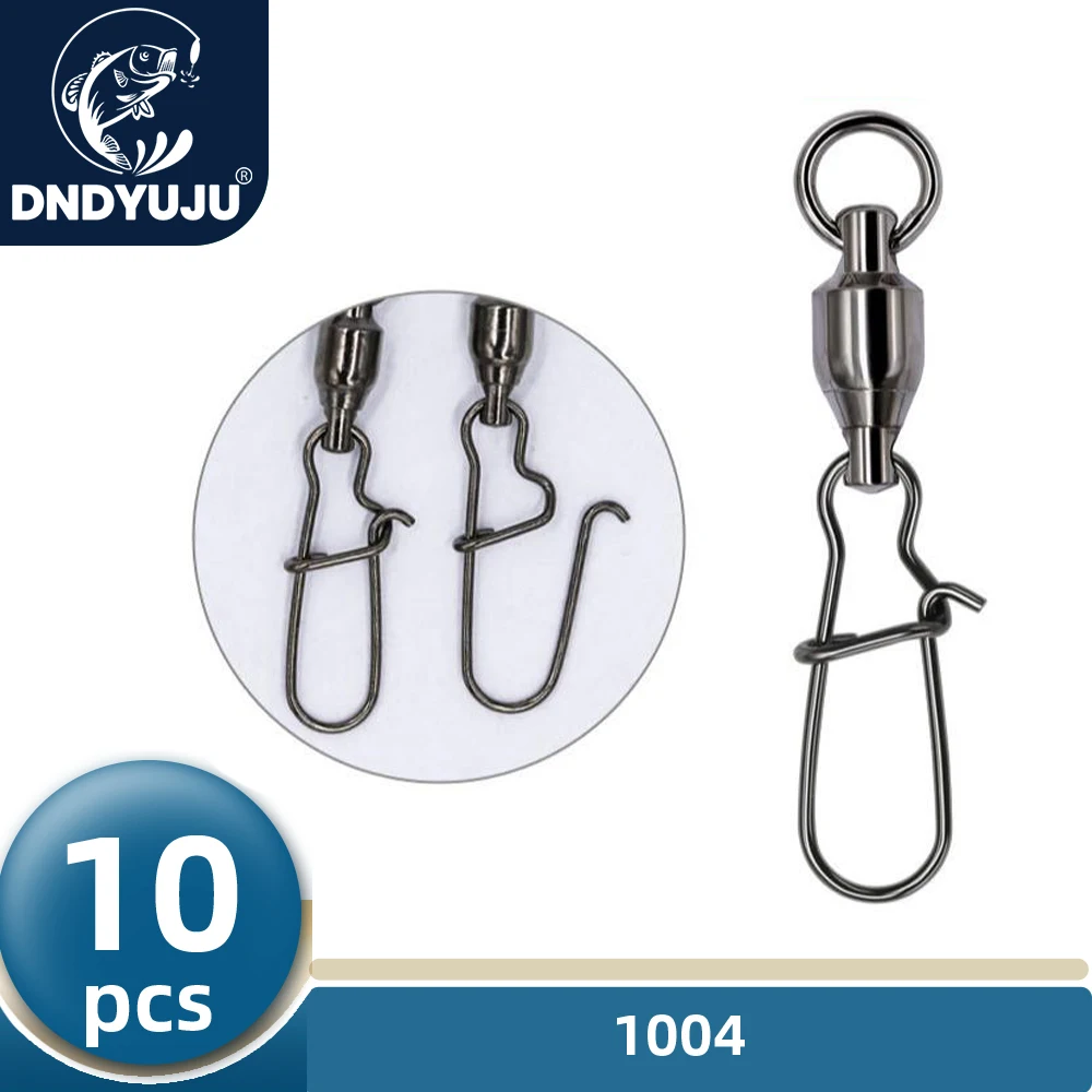 

DNDYUJU 10Pcs Stainless Steel Fishing Connector Ball Rolling Bearing Fishing Swivels Snap ForFishing Lure Tackle Accessories