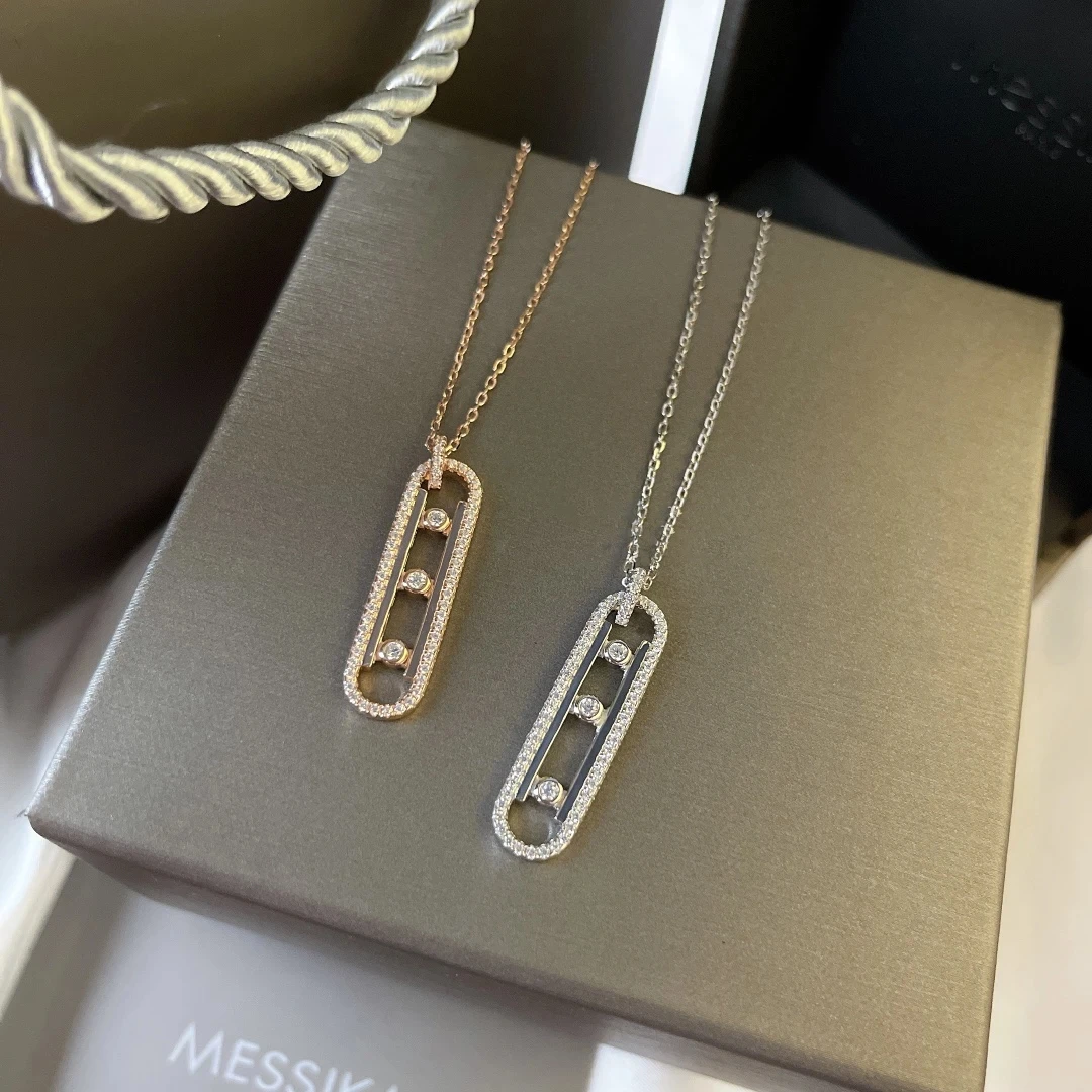 

Женское ожерелье из серебра S925 пробы, летний модный бренд в европейском и американском стиле Серия MOVE. Подвижный бриллиант