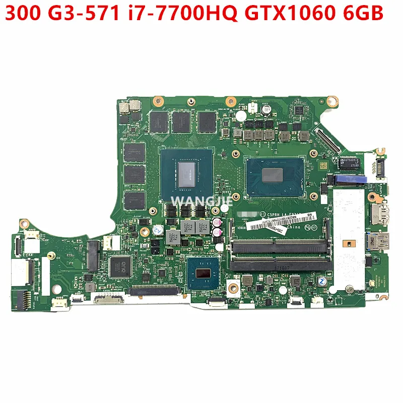 

Used NBQ2B11001 For Acer Predator Helios 300 G3-571 Laptop Motherboard NB.Q2B11.001 C5PRH LA-E921P With i7-7700HQ GTX1060 6GB