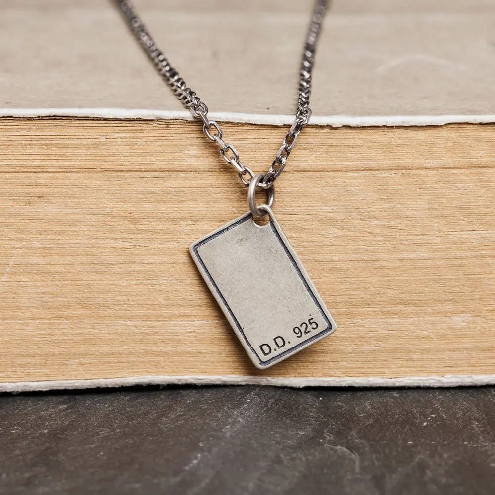 MKENDN Винтажное ожерелье из 100% стерлингового серебра 925 пробы с прямоугольной