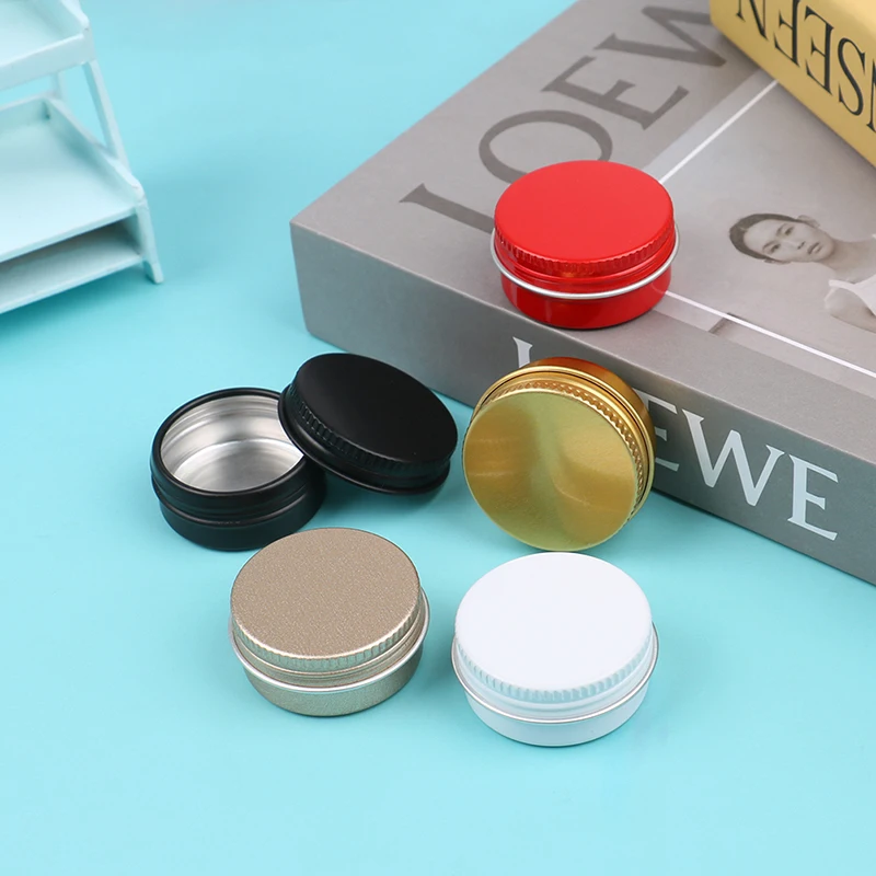 

10g Aluminum Tin Jar Box For Cream Balm Nail Candle Cosmetic Container Refillable Bottles Tea Cans Metal Box Candle Jars 35*18mm