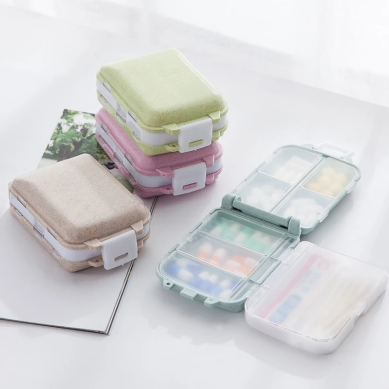 

7 Days Pill Box Wheat Sealed Pill Container Storage Bag Health Medicine Travel Divider Pill Storage Bag Travel Pill Box