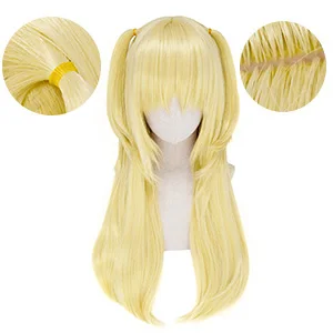

Women Long Straight Golden Ponytails Anime Cosplay Wig