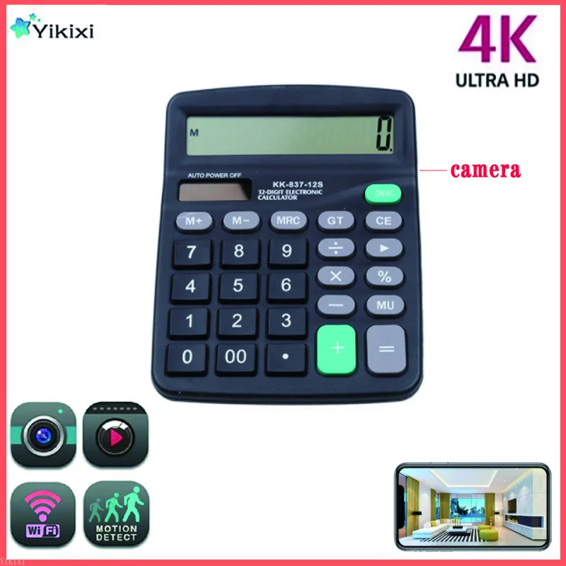 

4K Ultra HD Mini Webcam Camera with WiFi Office Calculator Camcorder Home Security DVR ip cam Nanny Camera Suport Hidden TF Card