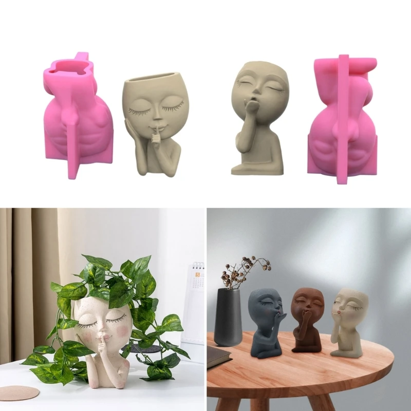 

Succulent Planter Silicone Mold Flower Pot Concrete Mold Cement Gypsum Mold DIY Flower Vase Epoxy Resin Casting Mold T8DE