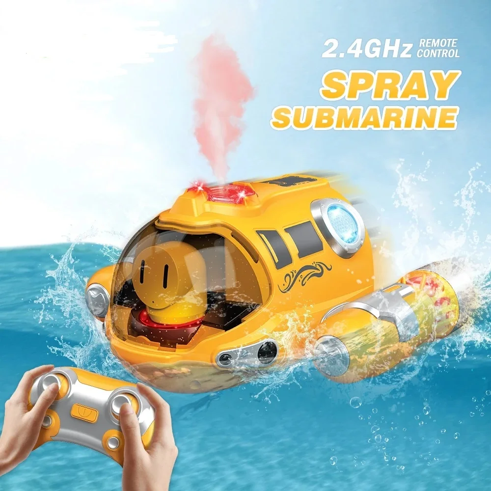 

New 2.4GHz Remote Control Boat Waterproof Spray Swimming Pool Bathing RC Steamboat Toys For Boys And Girls Children's Gift