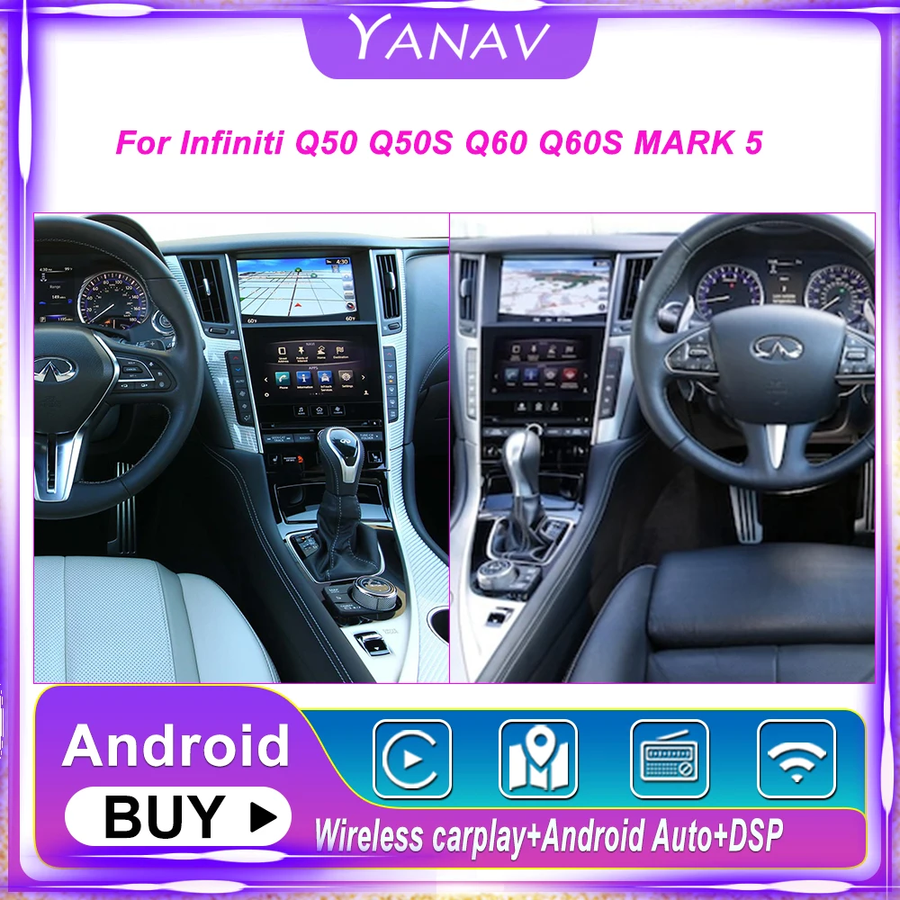 

13.6 inch 1920*1080 Tesla Style Android Radio For Infiniti Q50 Q50S Q60 Q60S MARK 5 GPS Navigation Wireless Carplay Head Unit