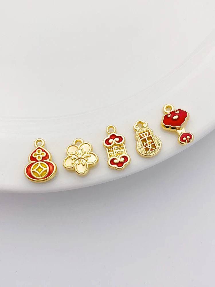 4K позолоченный цветной кулон в виде тыквы Ru с цветком небольшой ручной работы