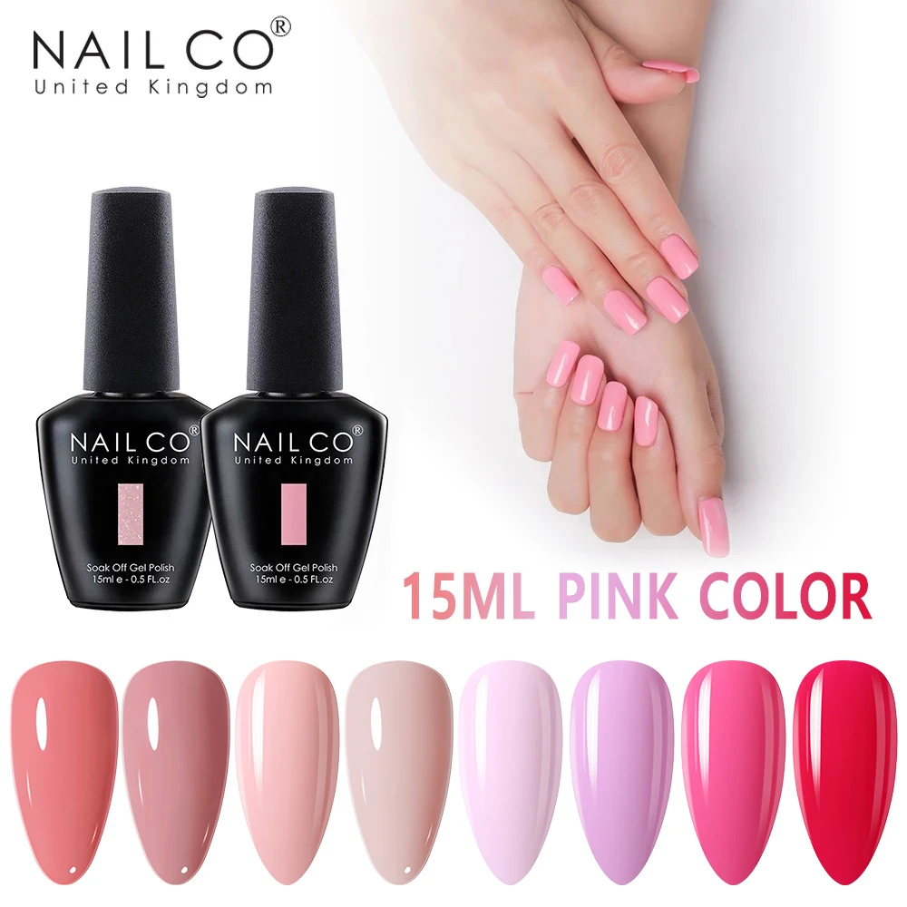 

NAILCO Flower LED Gel Nail Polish Nude Pink Gellak Colors Series 15ml Gel Lacquer Set UV Nail Art Gel Varnish For Nails Glitter