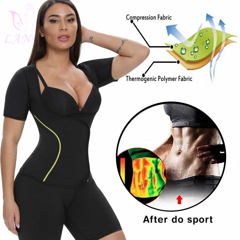 LANFEI Compression Slimming Vest Women Neoprene Body Shaper Yoga Shirt Weight Loss No Zipper Sport Tank Top Waist Trainer Corset