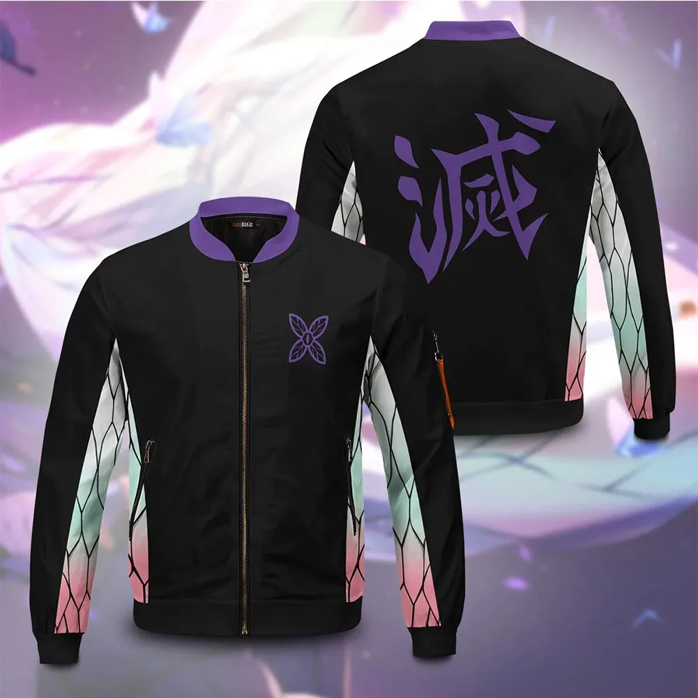 

Куртка на молнии с 3D принтом для косплея шинобу кочоу, рассекающий демонов, Повседневная Уличная одежда для мужчин и женщин